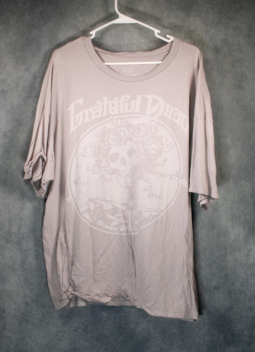 Grateful Dead American Eagle Skull Roses Band Graphic T-Shirt Gray Mens XL